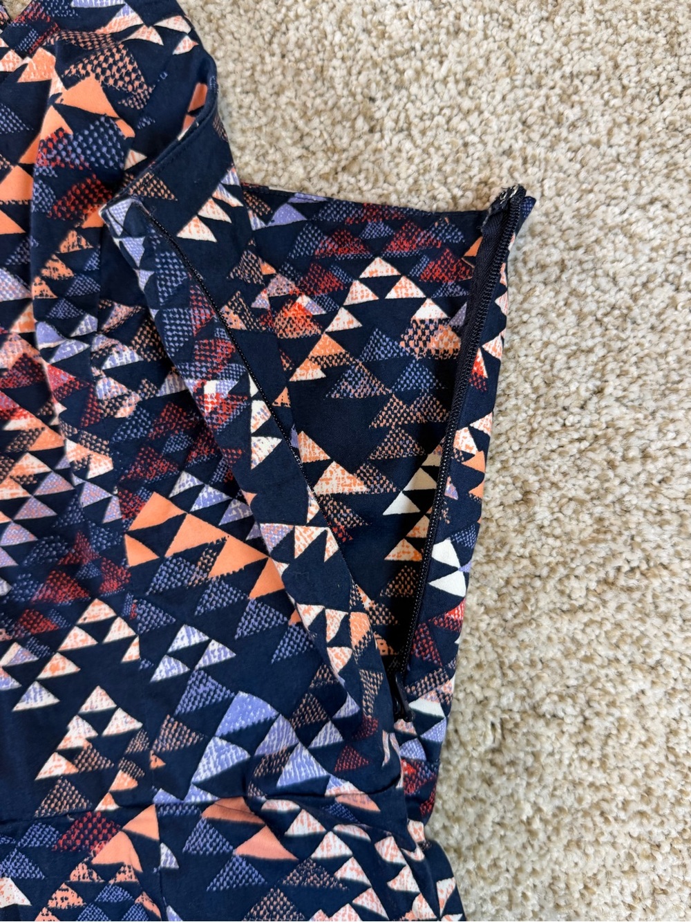 Banana Republic Factory Dress Womens Sz 12 Fit n Flare Multicolor Geometric - Picture 5 of 8